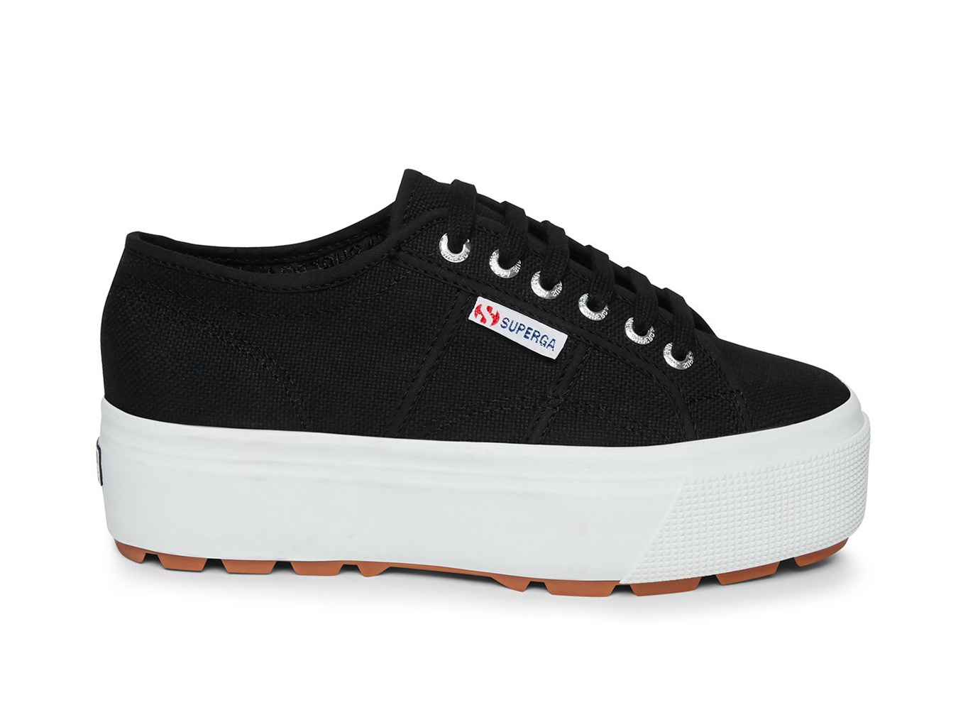 Platform Feminino Pretas/Branco - Superga 2790 Tank - EVAZP-2097